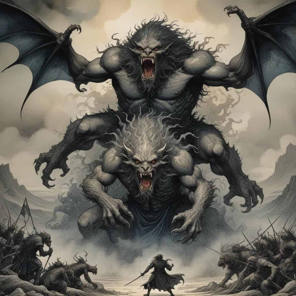 Ruslan Battles the Three Headed Monster