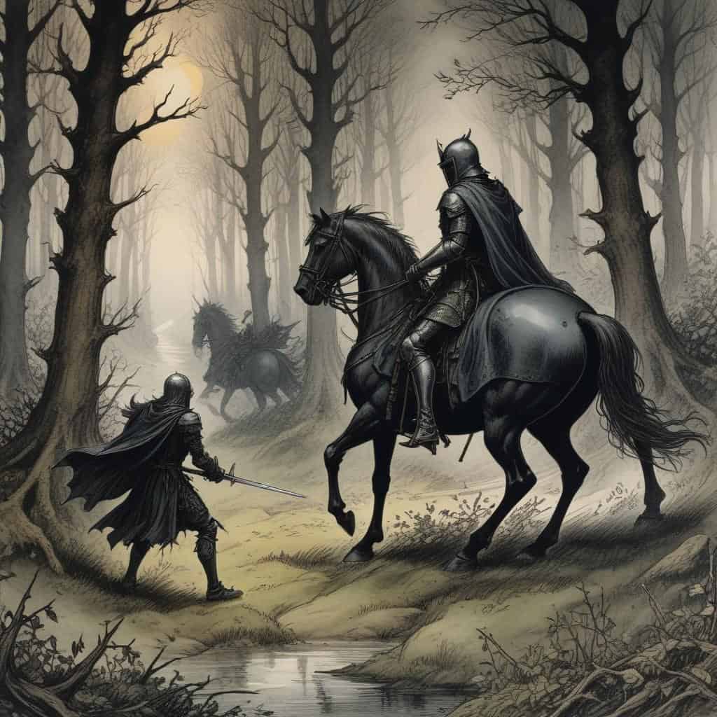 The Knights Hunt in the Woods