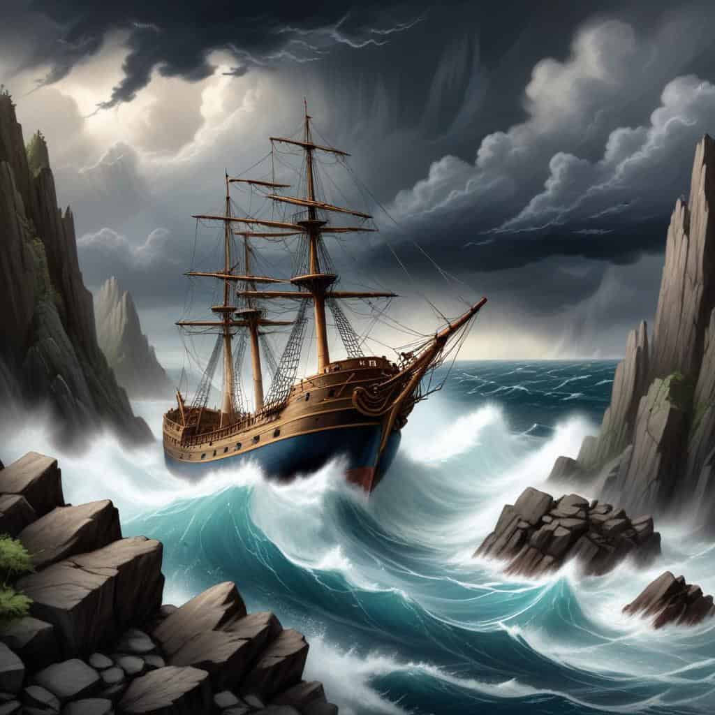 Passing through the Strait of Magellan