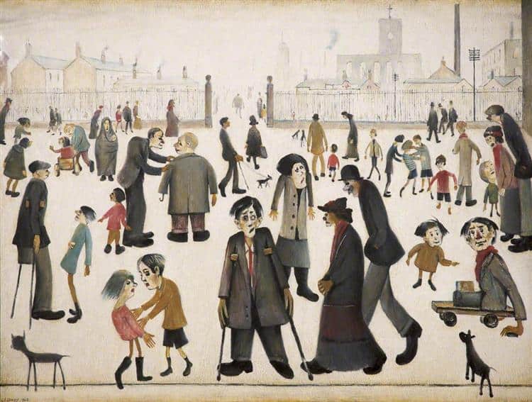 The Cripples - Painting by L.S. Lowry