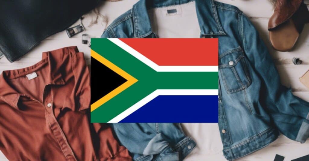 Women's clothing with the South Africa flag in the center