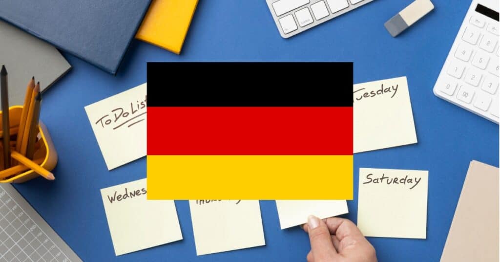 learning vocabulary games for days of the week in German