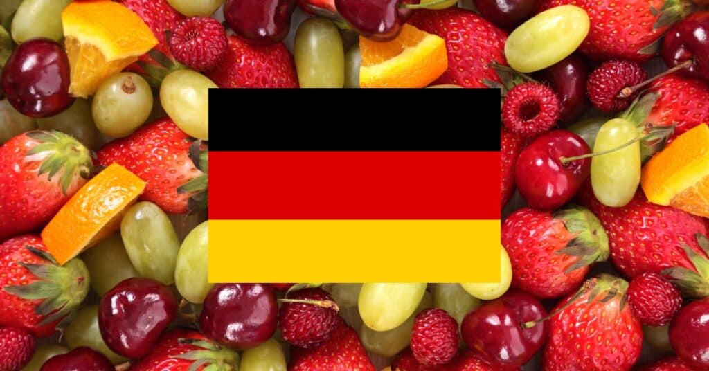 learning vocabulary games for fruits in German