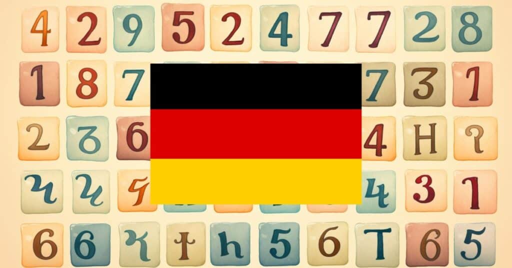 learning vocabulary games for numbers in German