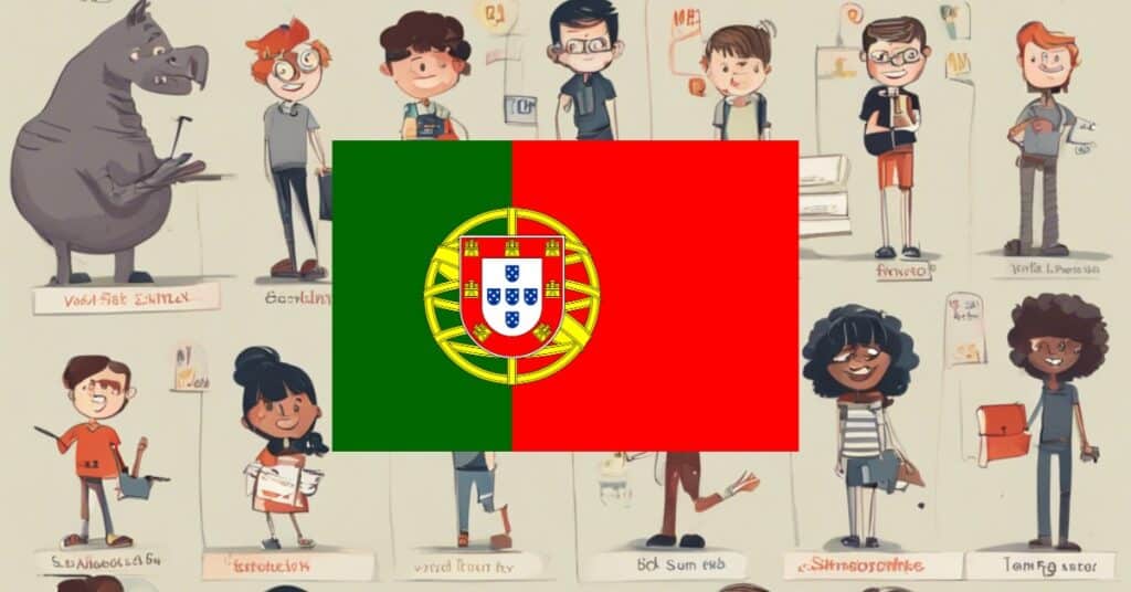 learning vocabulary games for adjectives in Portuguese