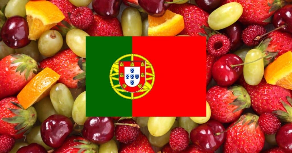 learning vocabulary games for fruits in Portuguese