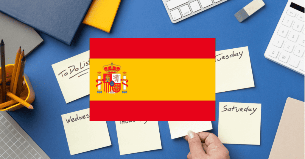 Days of the week Spanish Vocabulary games