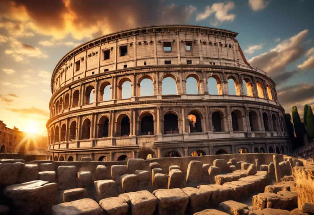 Colosseum at sunset