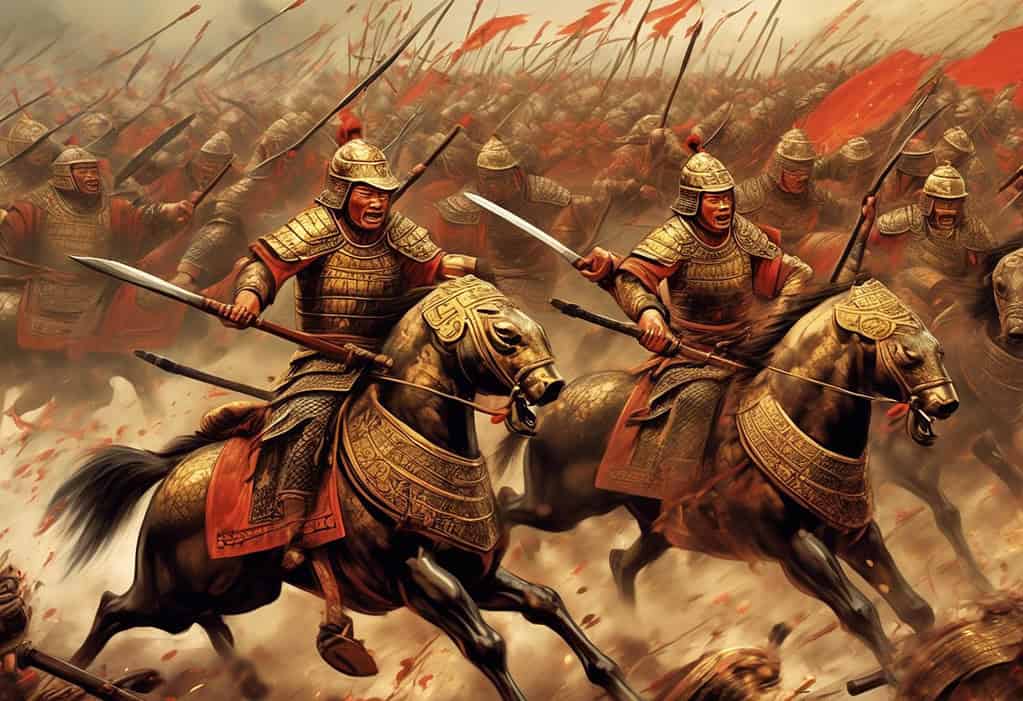 Bronze age battle scene in ancient China