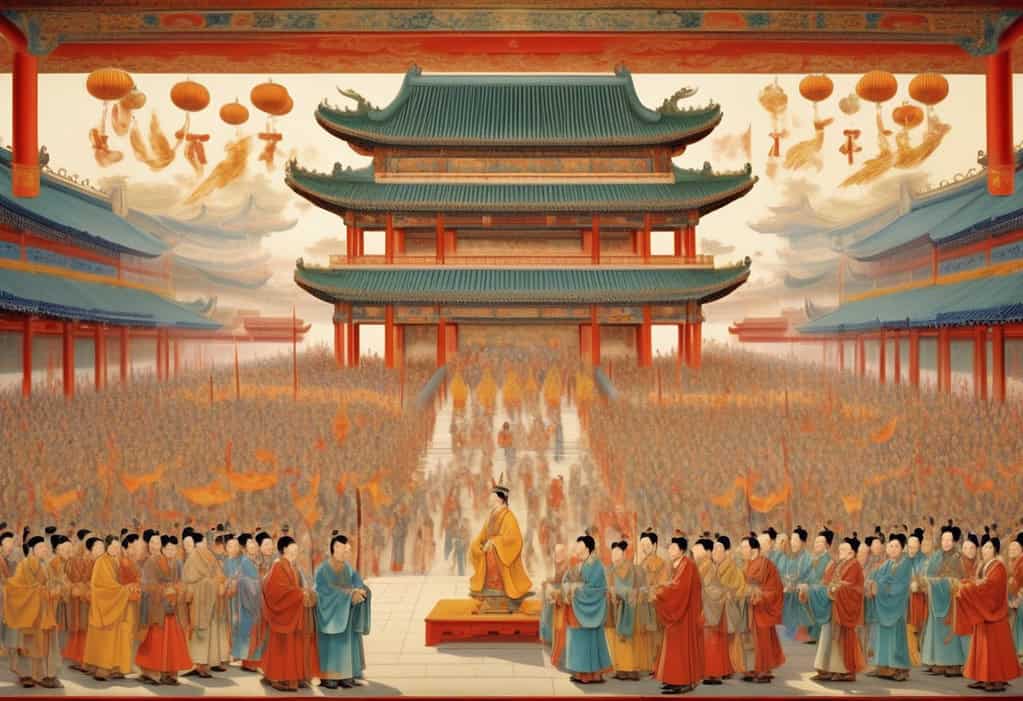 Illustration of the Tang Dynasty founding in 618 CE