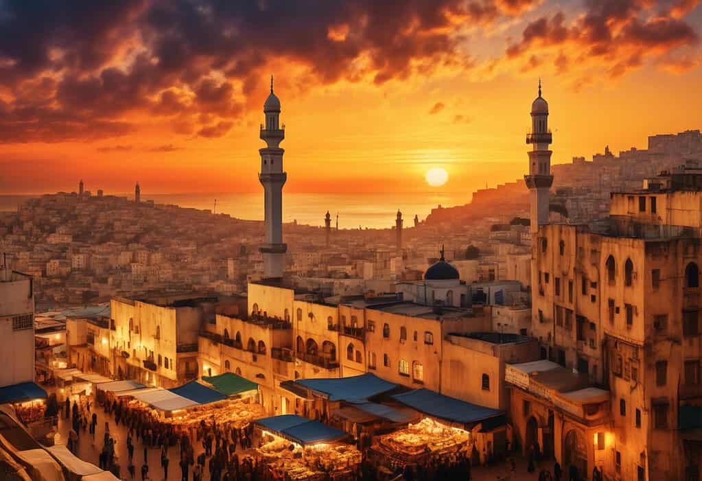 Casbah of Algiers at Sunset Ottoman architecture bustling market