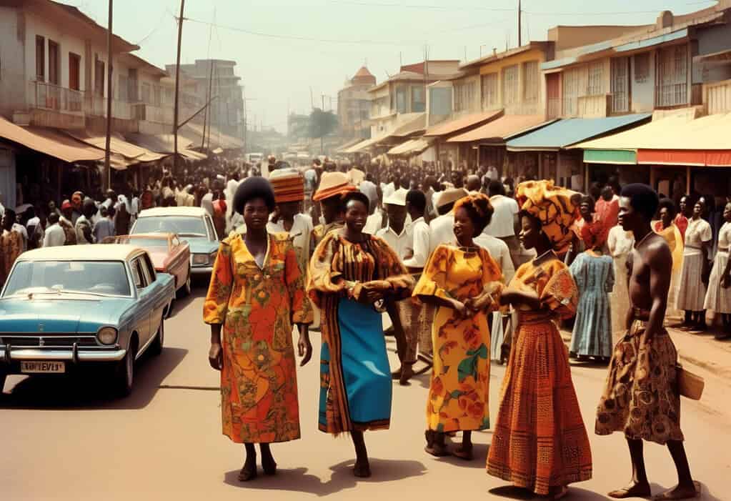 Luanda Angola Street Scene 1970s traditional African culture Portuguese colonial influence