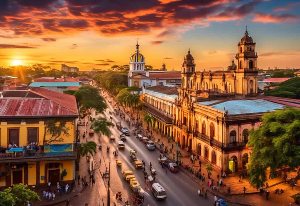 Asuncion historic center sunset image