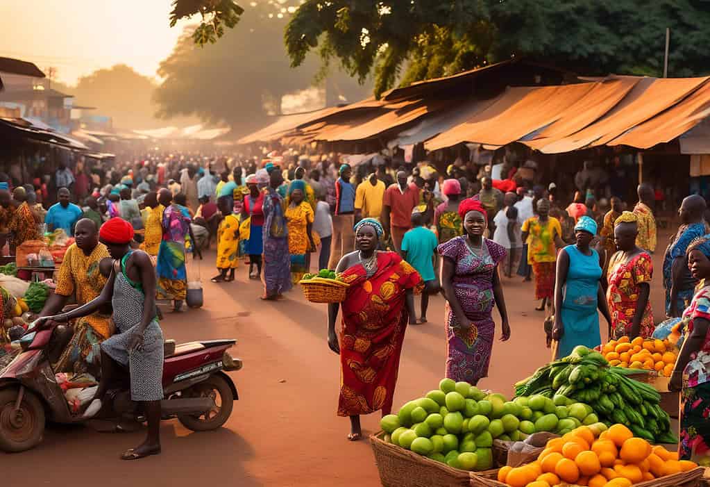 Market scene in Bangui, Central African Republic