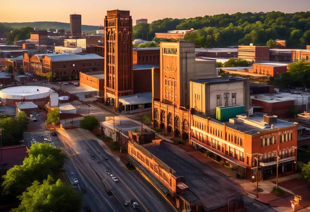 Birmingham Alabama cityscape sunrise