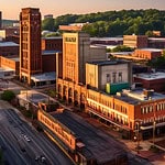 Birmingham Alabama cityscape sunrise
