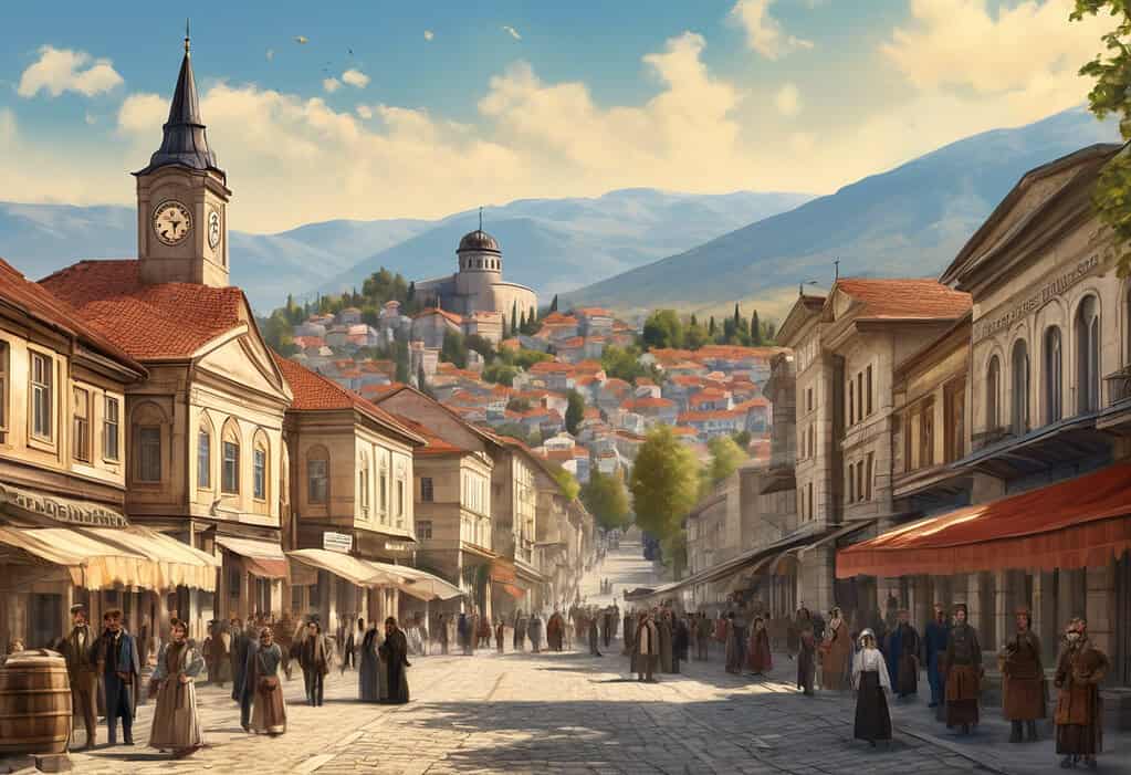 Digital art of Bitola, North Macedonia in the late 19th century