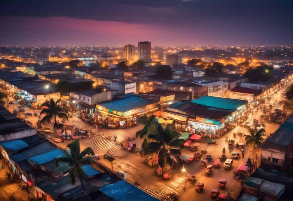 Brazzaville Republic of the Congo Dusk Cityscape