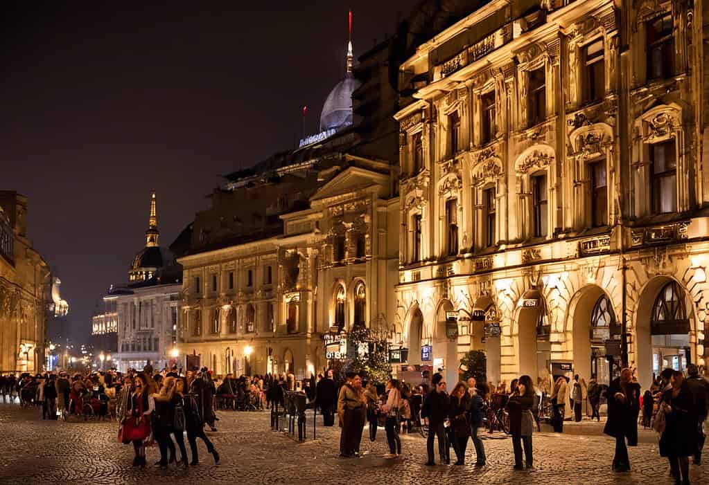 Bucharest Old Town Evening Image