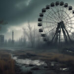 Digital art of abandoned Pripyat, Ukraine after Chernobyl disaster