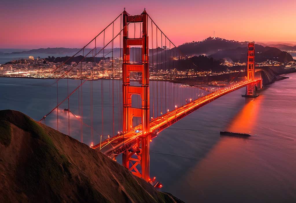 Golden Gate Bridge Sunset in San Francisco