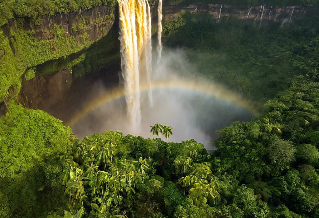 Kaieteur Falls at sunrise in Kaieteur National Park, Guyana