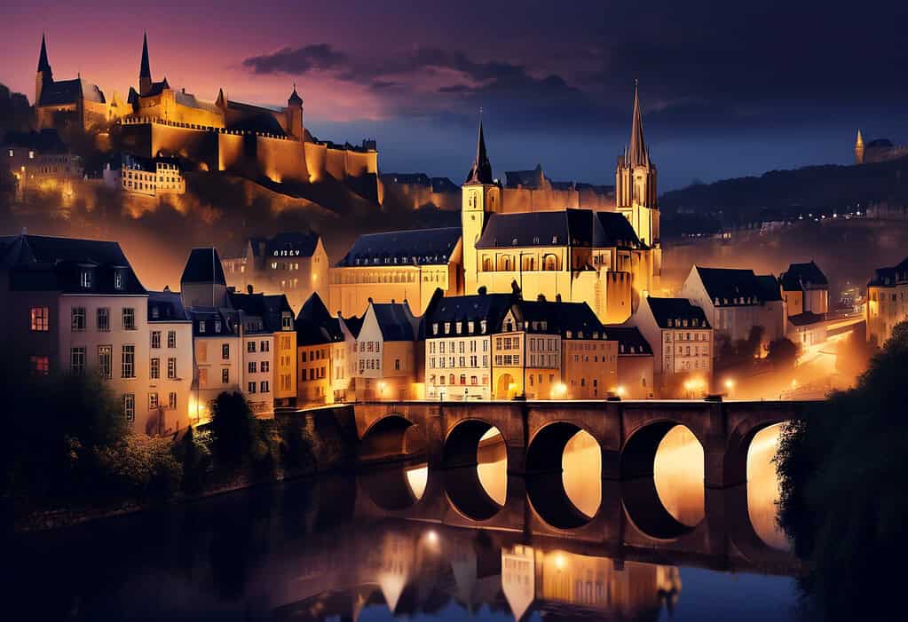 Luxembourg City at Dusk digital art