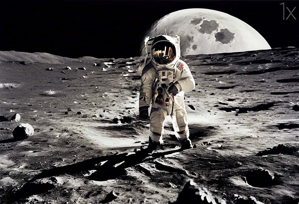 Neil Armstrong on the moon during Apollo 11 mission