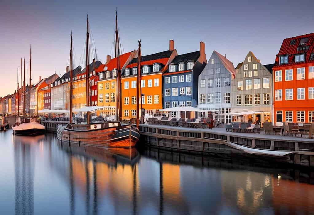 Nyhavn waterfront in Copenhagen, Denmark