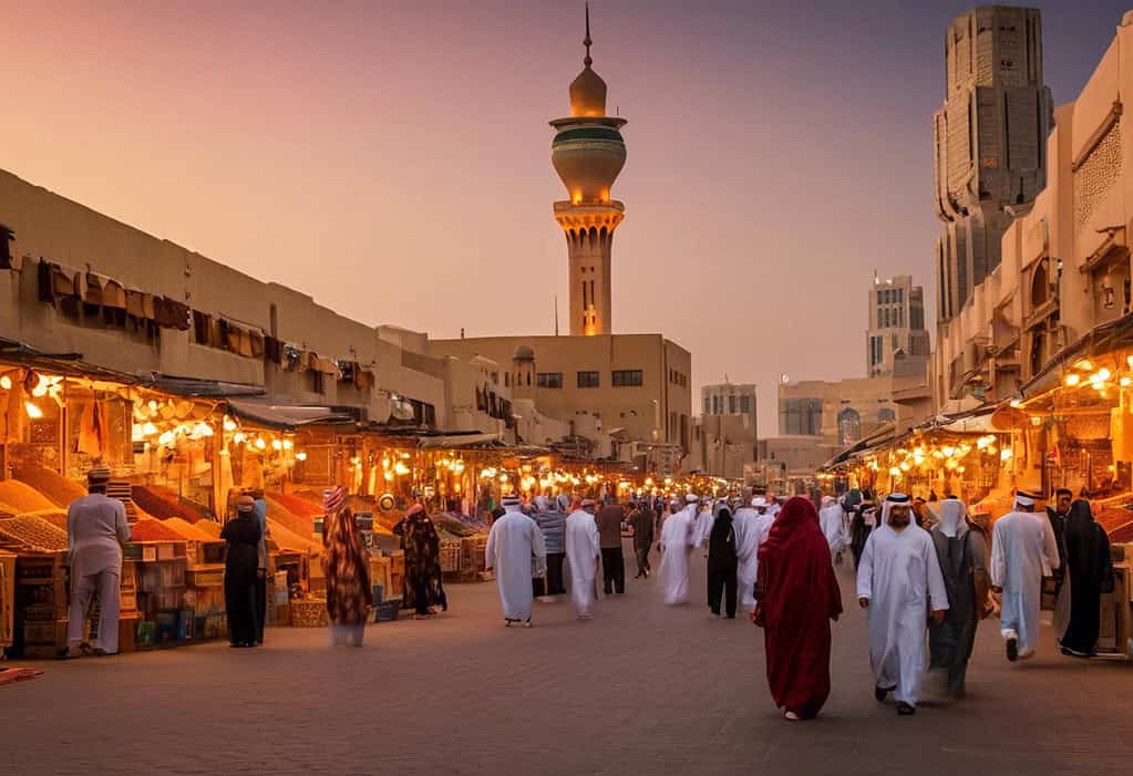 Souq Al Mubarakiya Kuwait City Sunset