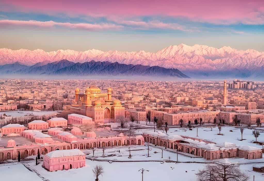 Sunrise over Kabul Province Mountains