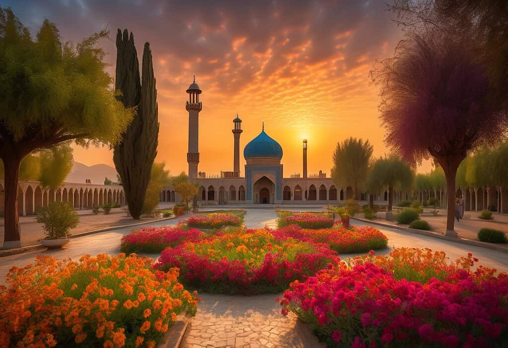 Sunset at Eram Garden, Shiraz, Iran