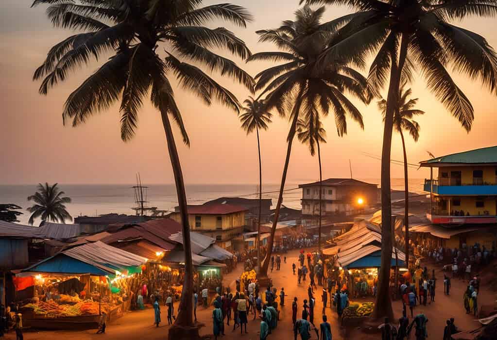 Sunset in Freetown Sierra Leone