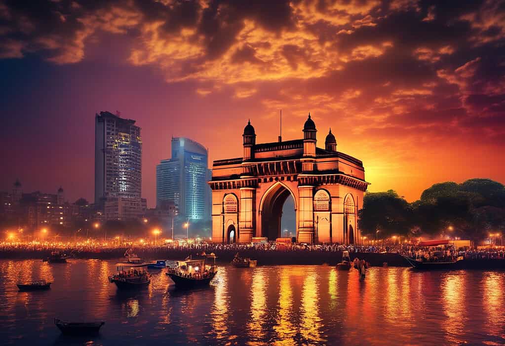 Gateway of India at sunset in Mumbai