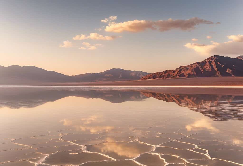 Sunset over Lake Assal in Djibouti