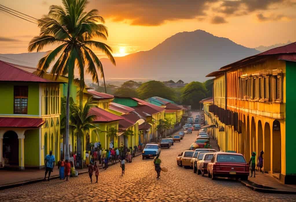 Sunset over Malabo, Equatorial Guinea