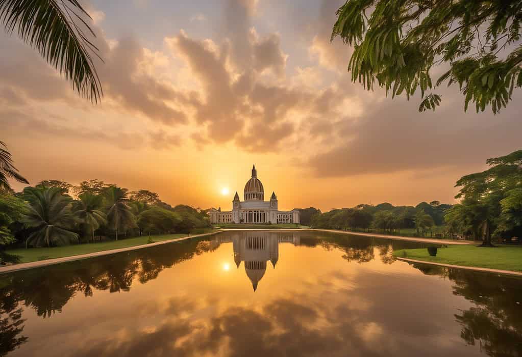 Sunset over Yamoussoukro, Ivory Coast