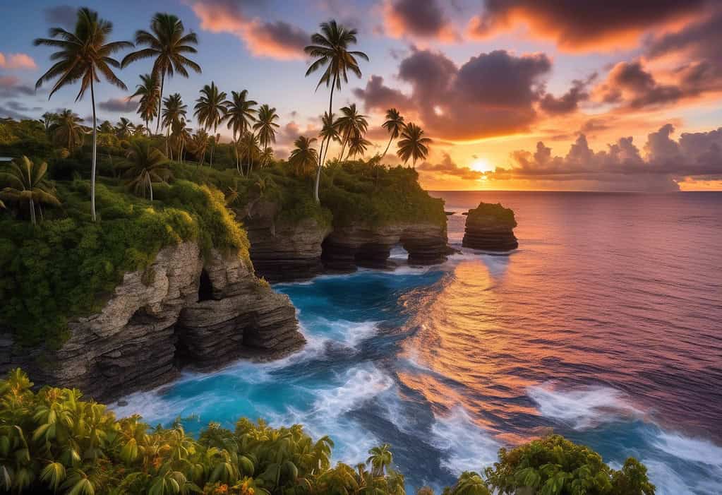 Sunset over Alofi, Niue