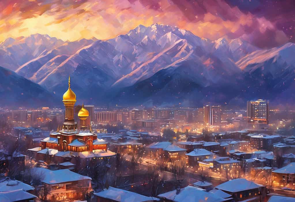 Twilight Over Almaty digital painting