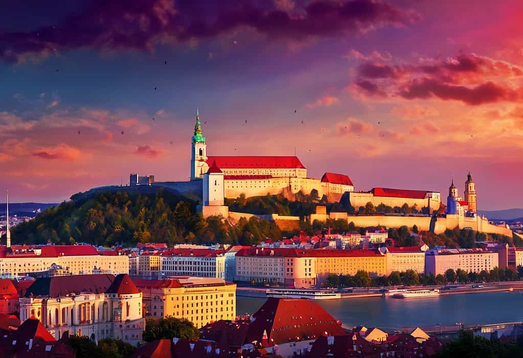 Twilight over Bratislava digital art