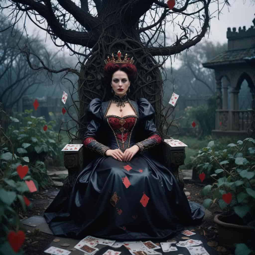 queen of hearts on her throne