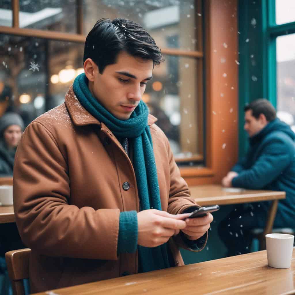 a man playing micro-learning games on his phone