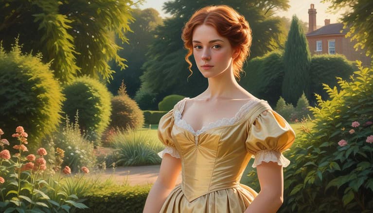 Woman in yellow dress outdoors.