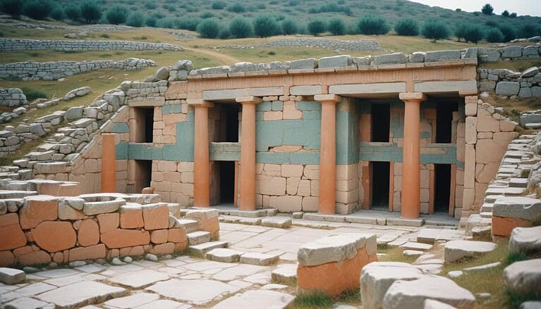 Ancient stone structure with columns.