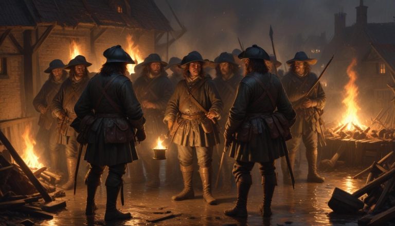 Soldiers gathered around a fire.